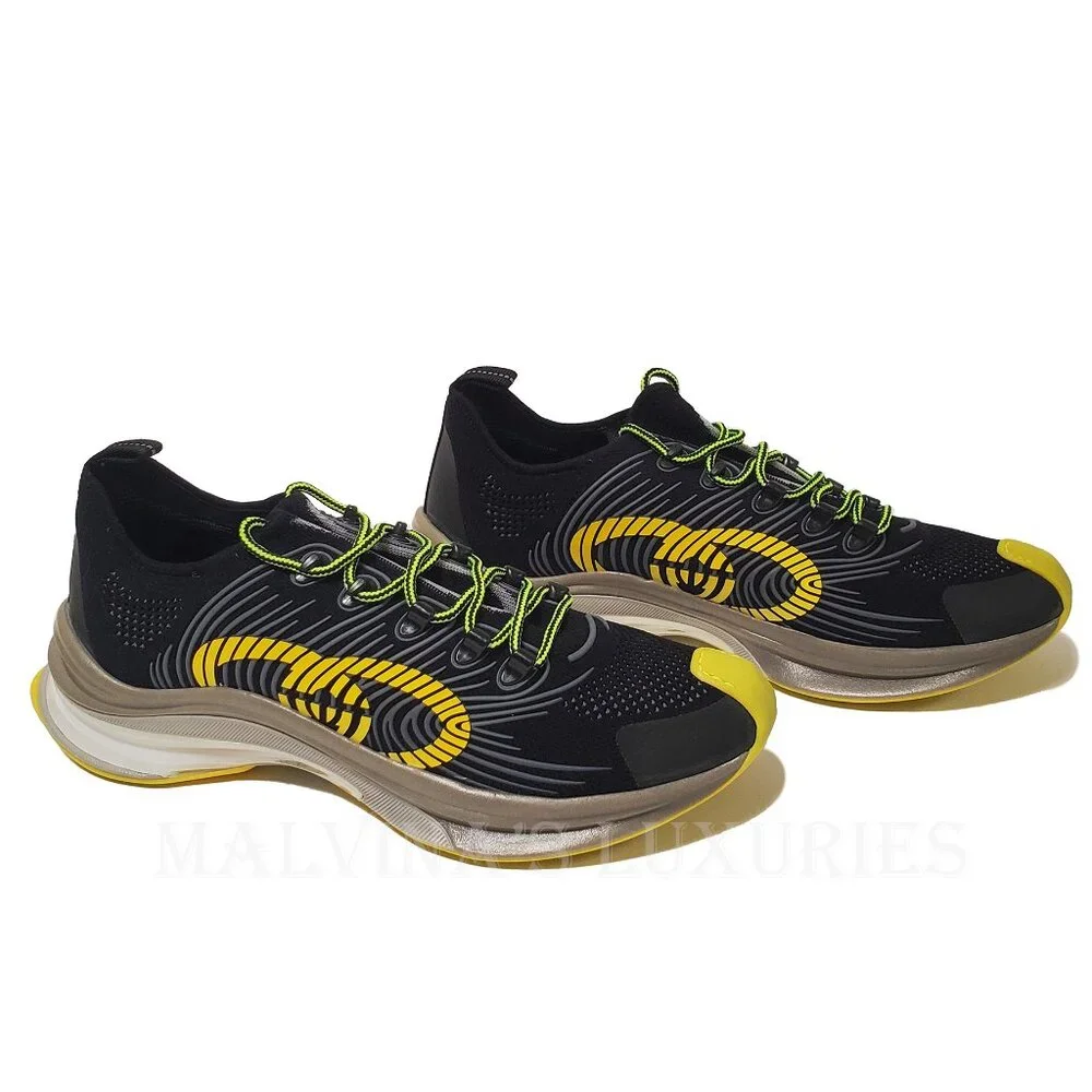 GUCCI SNEAKERS RUN RUBBER TRIMMED MESH SHOES w GG LOGO sz 11 11.5 - Picture 5 of 16